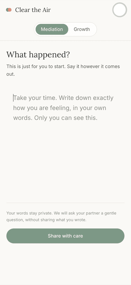 Writing privately in Clear the Air, just for you